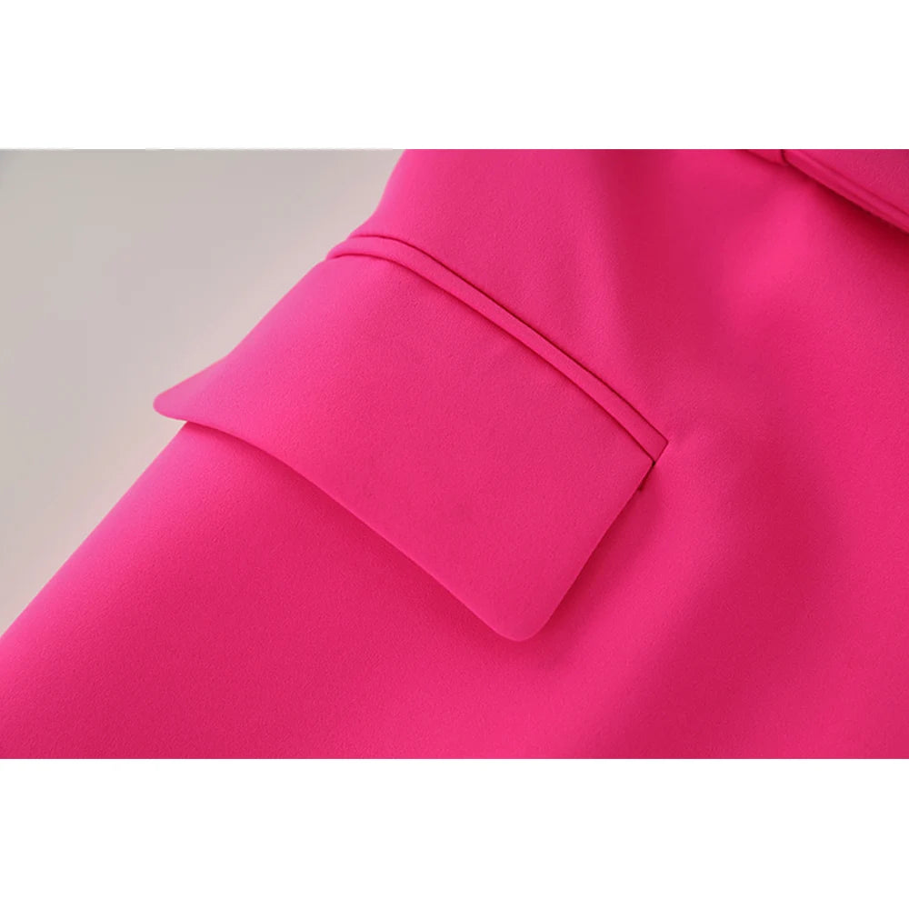Blazer Rose Fuchsia Femme - Veste Cintrée Chic