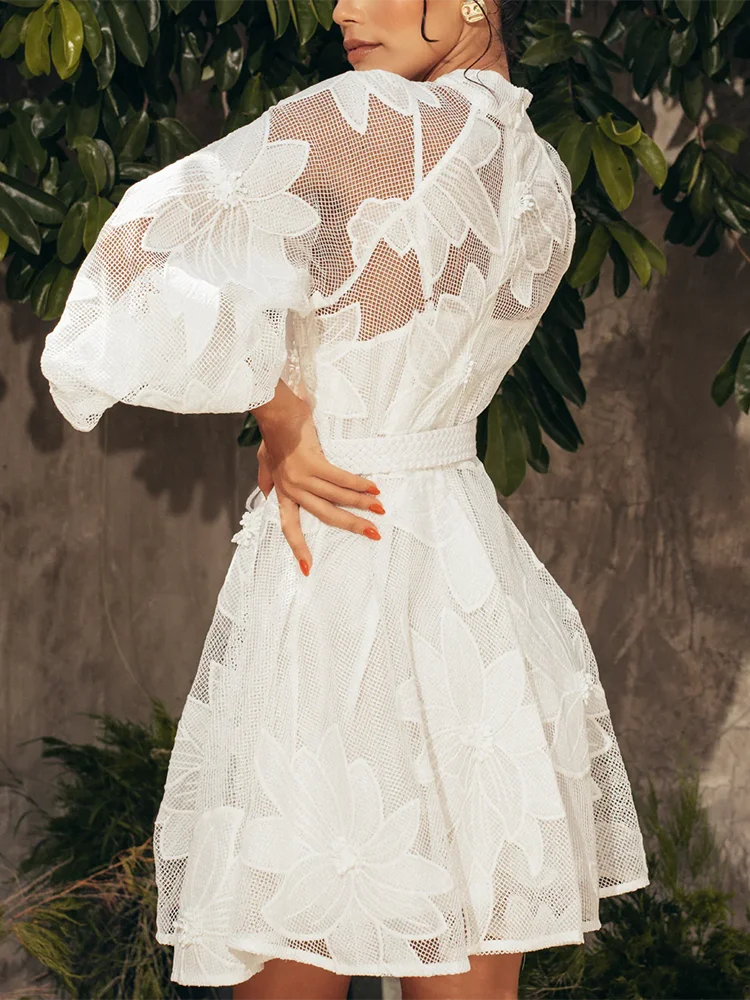 Robe chemise en dentelle