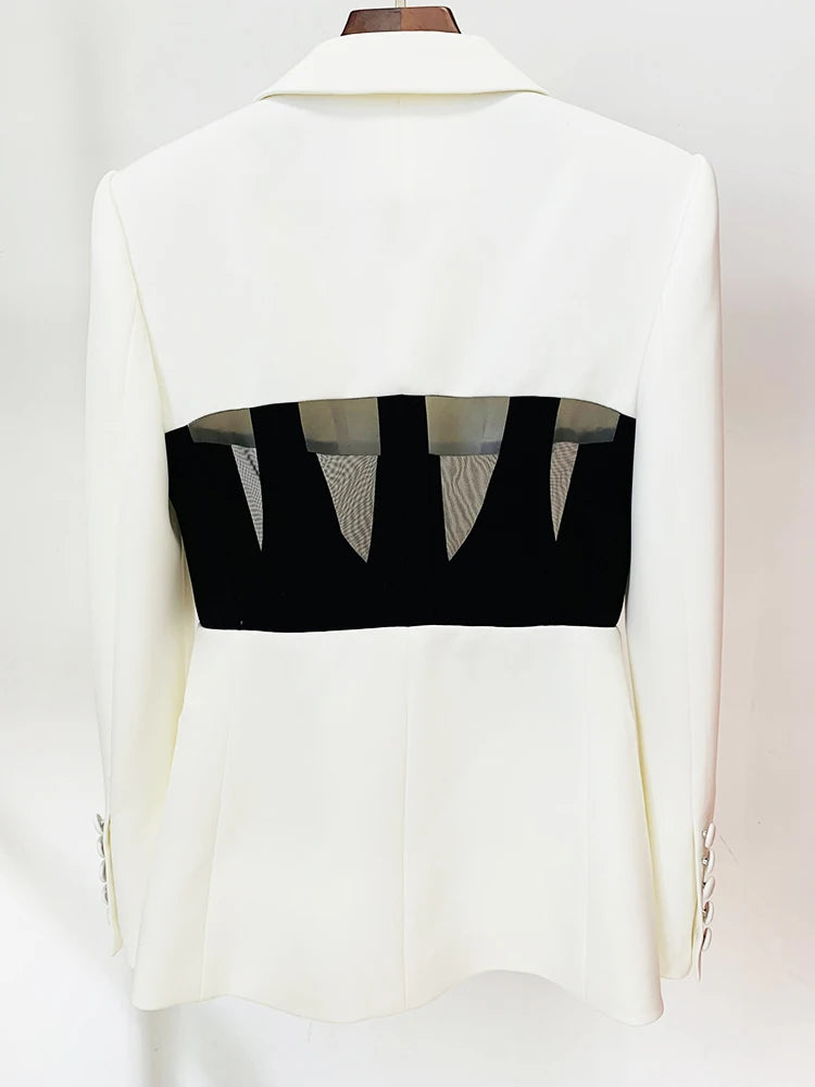 Blazer cintré à Découpe ajourée