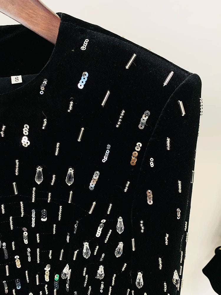 Robe à sequins noire