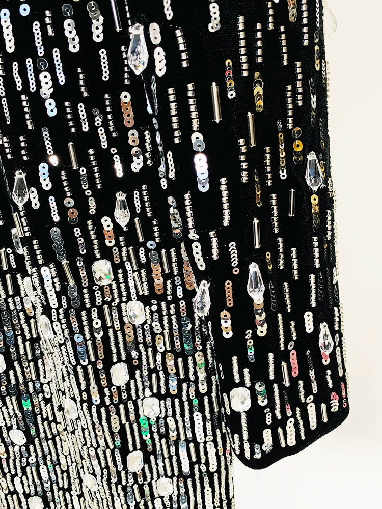Robe à sequins noire