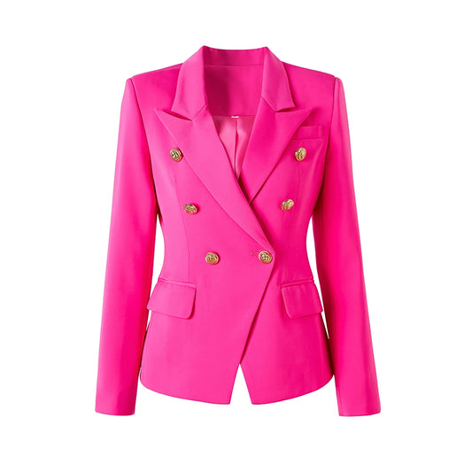 Blazer Rose Fuchsia Femme - Veste Cintrée Chic