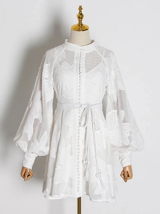 Robe chemise en dentelle