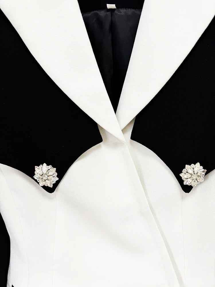 Blazer Patchwork Slim Boutonné