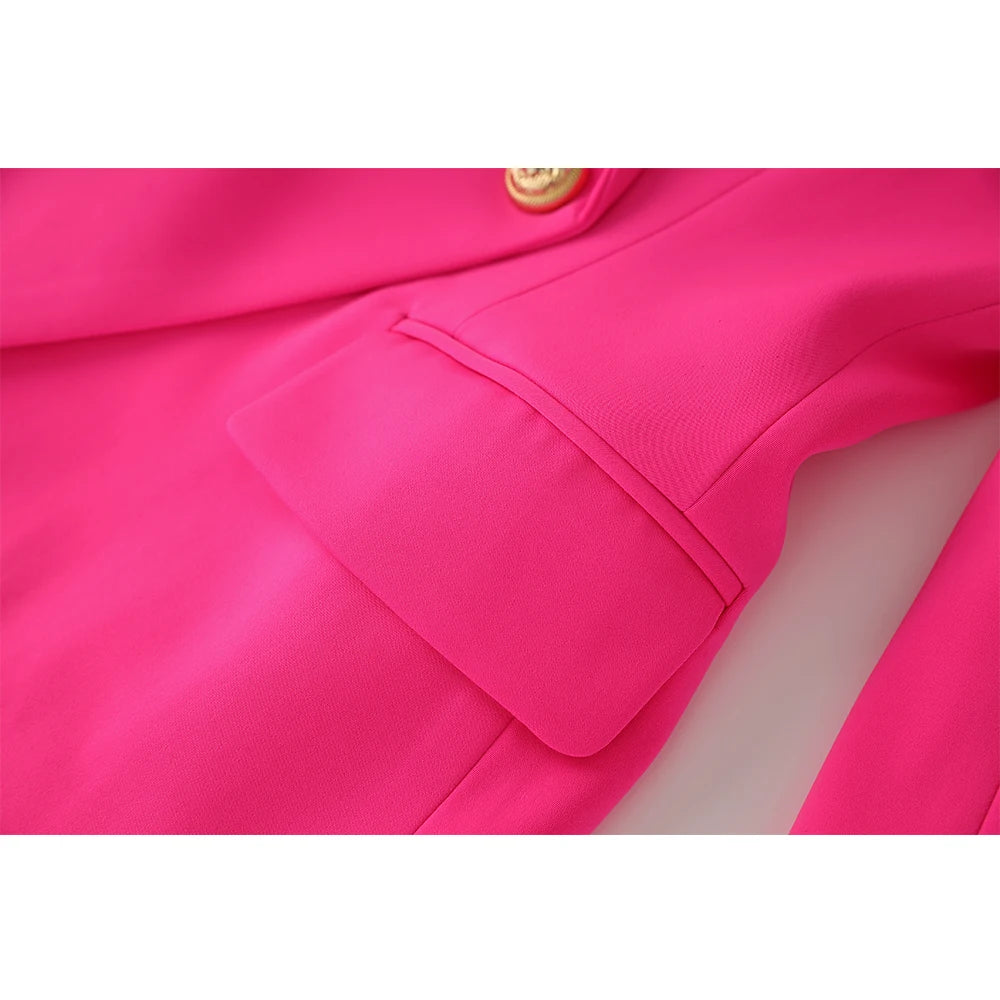 Blazer Rose Fuchsia Femme - Veste Cintrée Chic
