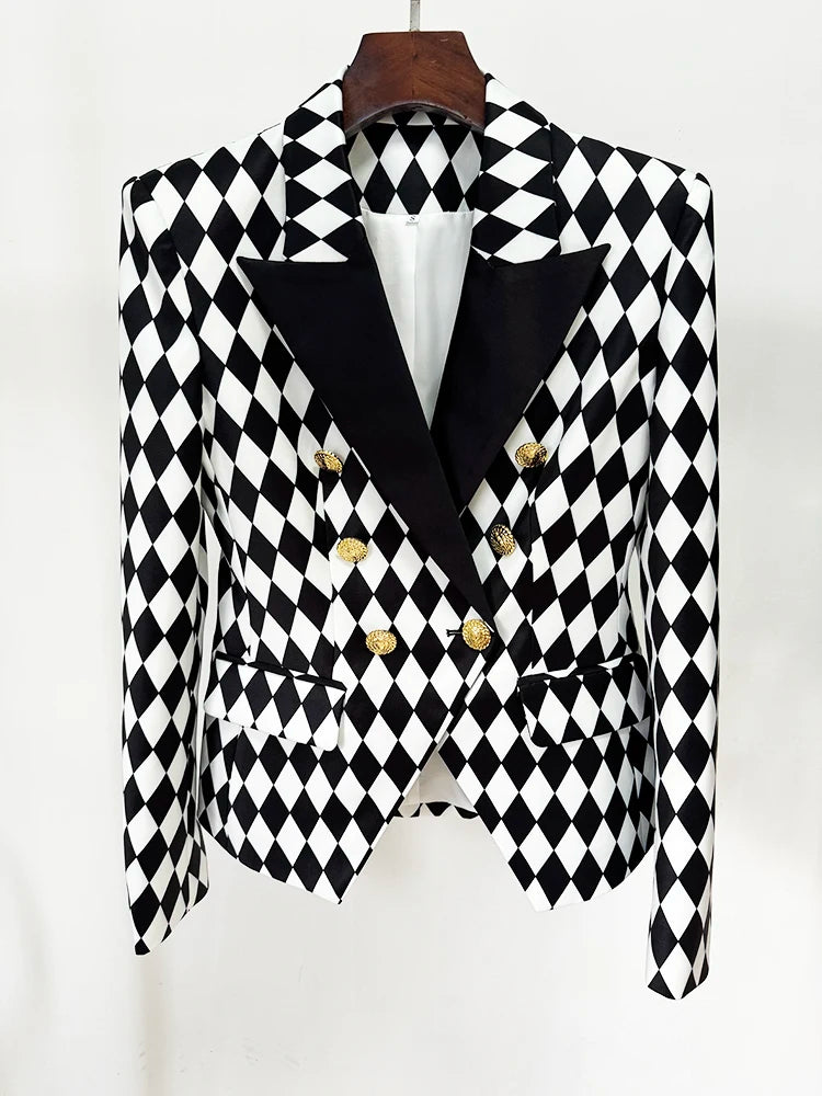 Blazer à Motifs Géométriques