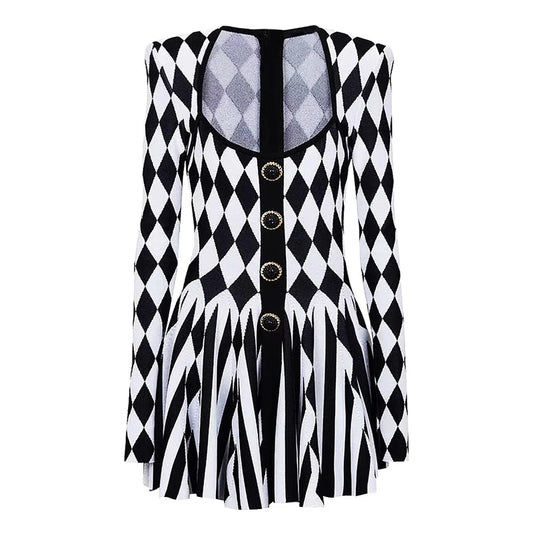 Robe Courte à Carreaux