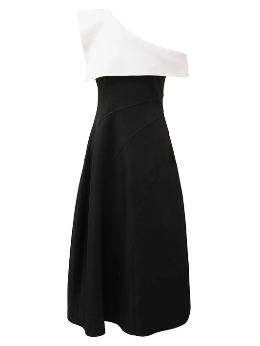 Robe Longue Asymétrique Patchwork