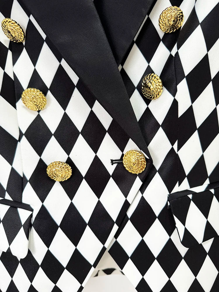 Blazer à Motifs Géométriques