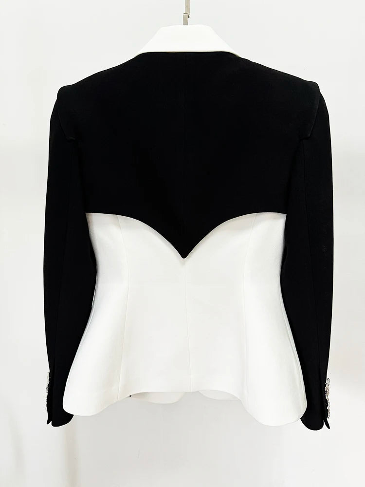 Blazer Patchwork Slim Boutonné