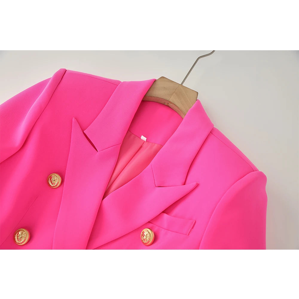 Blazer Rose Fuchsia Femme - Veste Cintrée Chic
